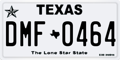 TX license plate DMF0464