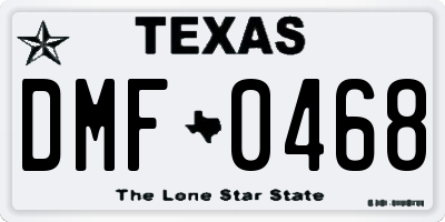 TX license plate DMF0468