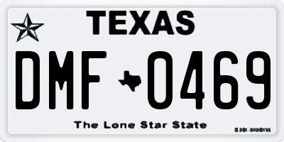 TX license plate DMF0469