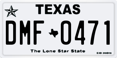 TX license plate DMF0471