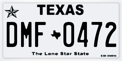 TX license plate DMF0472