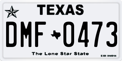 TX license plate DMF0473