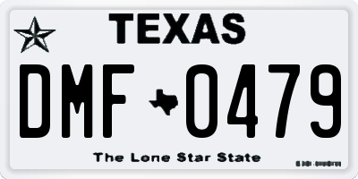 TX license plate DMF0479