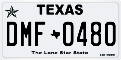 TX license plate DMF0480