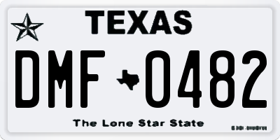 TX license plate DMF0482
