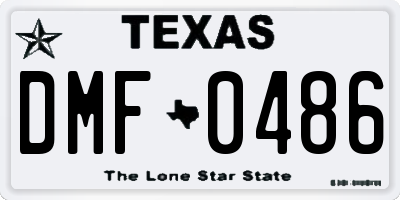 TX license plate DMF0486