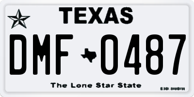 TX license plate DMF0487