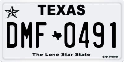 TX license plate DMF0491