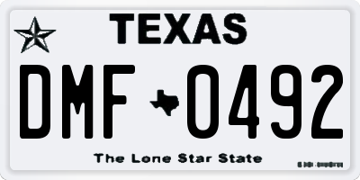 TX license plate DMF0492