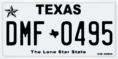 TX license plate DMF0495