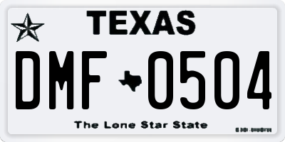 TX license plate DMF0504