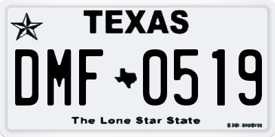 TX license plate DMF0519