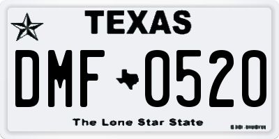 TX license plate DMF0520