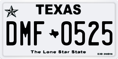 TX license plate DMF0525