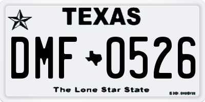 TX license plate DMF0526