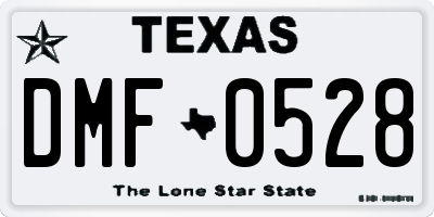 TX license plate DMF0528