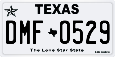 TX license plate DMF0529