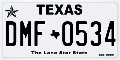 TX license plate DMF0534