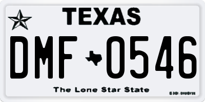 TX license plate DMF0546