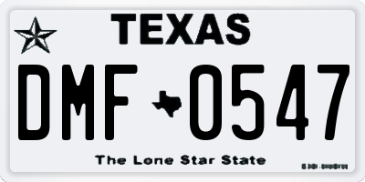 TX license plate DMF0547