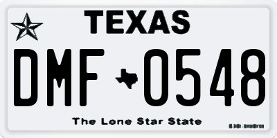 TX license plate DMF0548