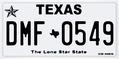TX license plate DMF0549