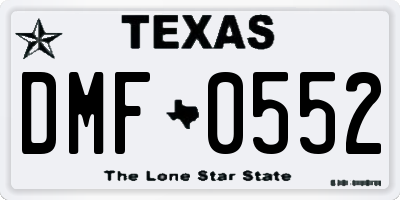 TX license plate DMF0552