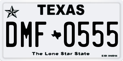 TX license plate DMF0555