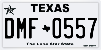 TX license plate DMF0557