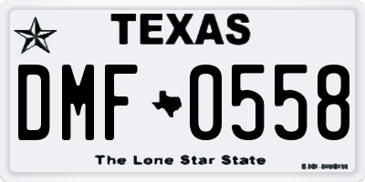 TX license plate DMF0558