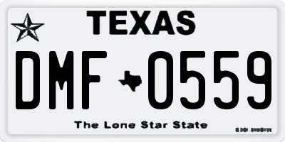 TX license plate DMF0559