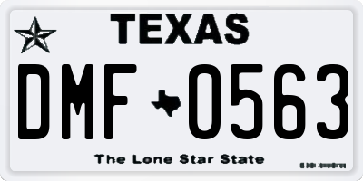 TX license plate DMF0563