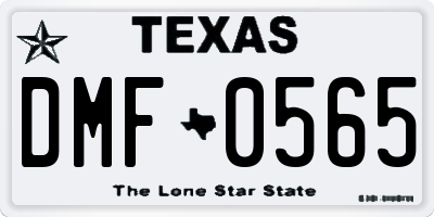 TX license plate DMF0565