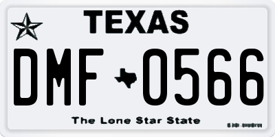 TX license plate DMF0566