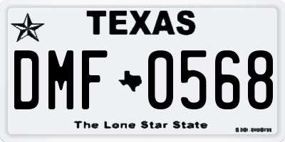 TX license plate DMF0568