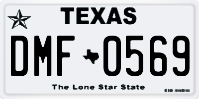 TX license plate DMF0569