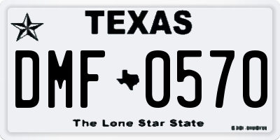 TX license plate DMF0570