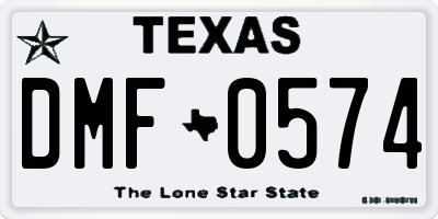 TX license plate DMF0574