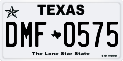 TX license plate DMF0575