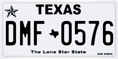 TX license plate DMF0576