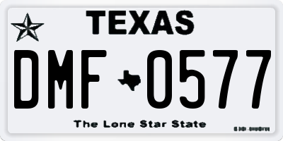 TX license plate DMF0577