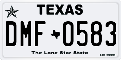 TX license plate DMF0583