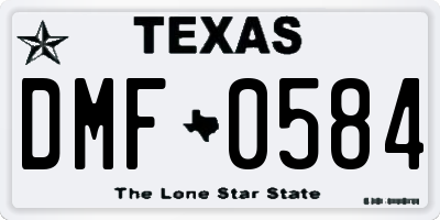 TX license plate DMF0584