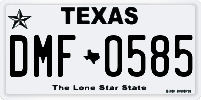 TX license plate DMF0585