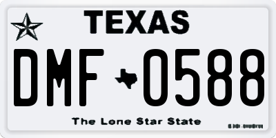 TX license plate DMF0588