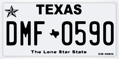 TX license plate DMF0590