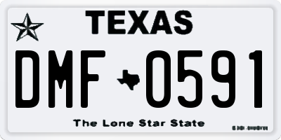 TX license plate DMF0591