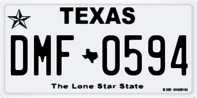 TX license plate DMF0594