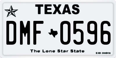TX license plate DMF0596