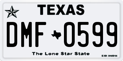 TX license plate DMF0599